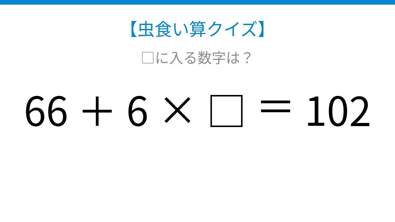 【虫食い算クイズ】□に入る数字は？論理で解ける！の問題イメージ