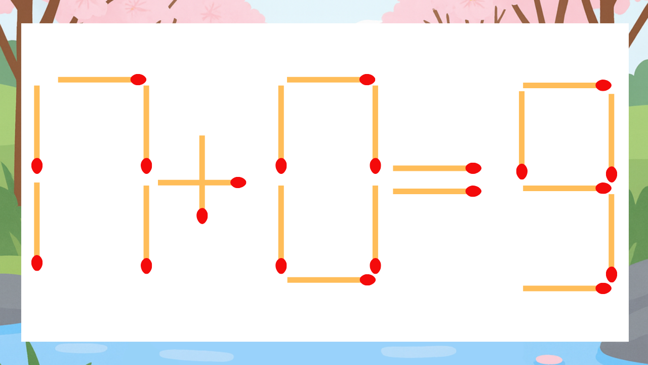 【マッチ棒クイズ】1本だけ動かして正しい式に：17+0=9？