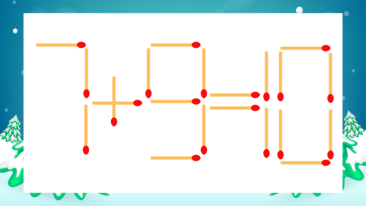 【マッチ棒クイズ】1本だけ動かして正しい式に：7+9=10？