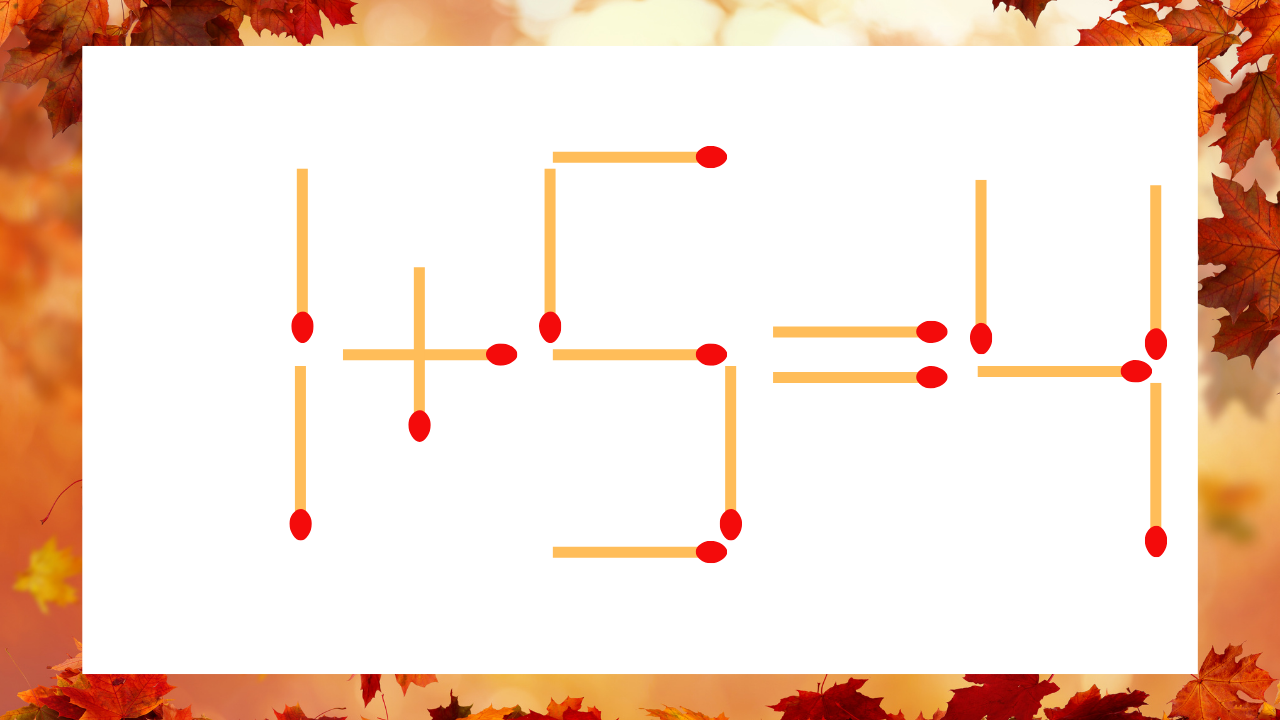 【マッチ棒クイズ】1本だけ動かして正しい式に：1+5=4？