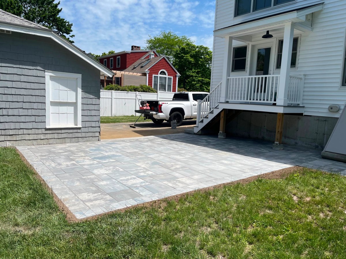 Large Backyard Paver Patio Installation