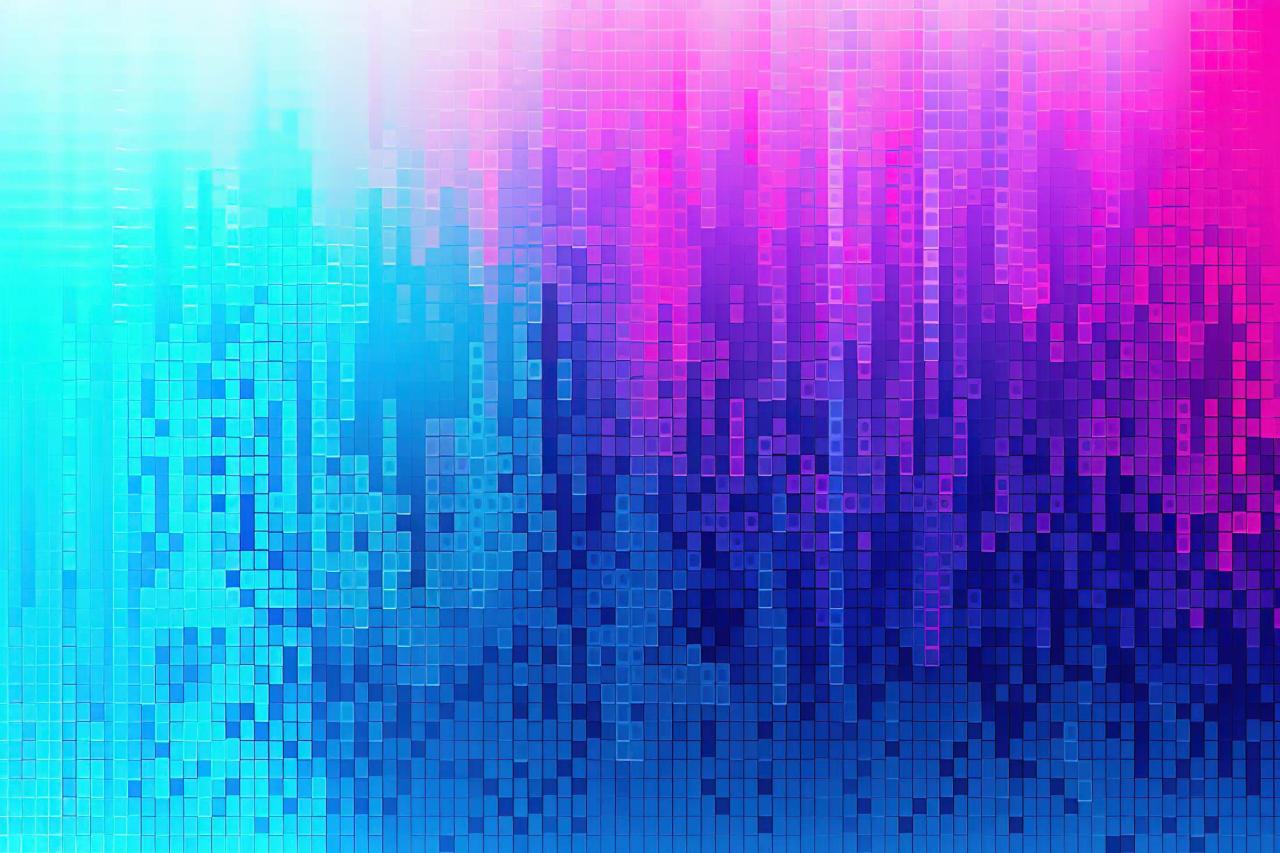 Abstract digital burst of color