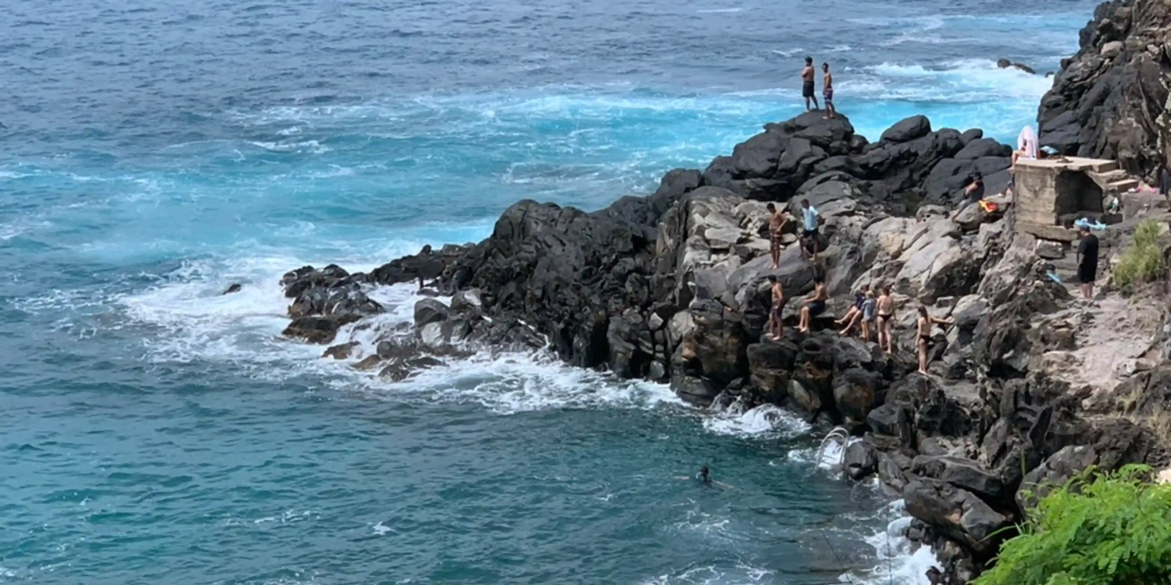 Watching people cliff dive in Kapalua