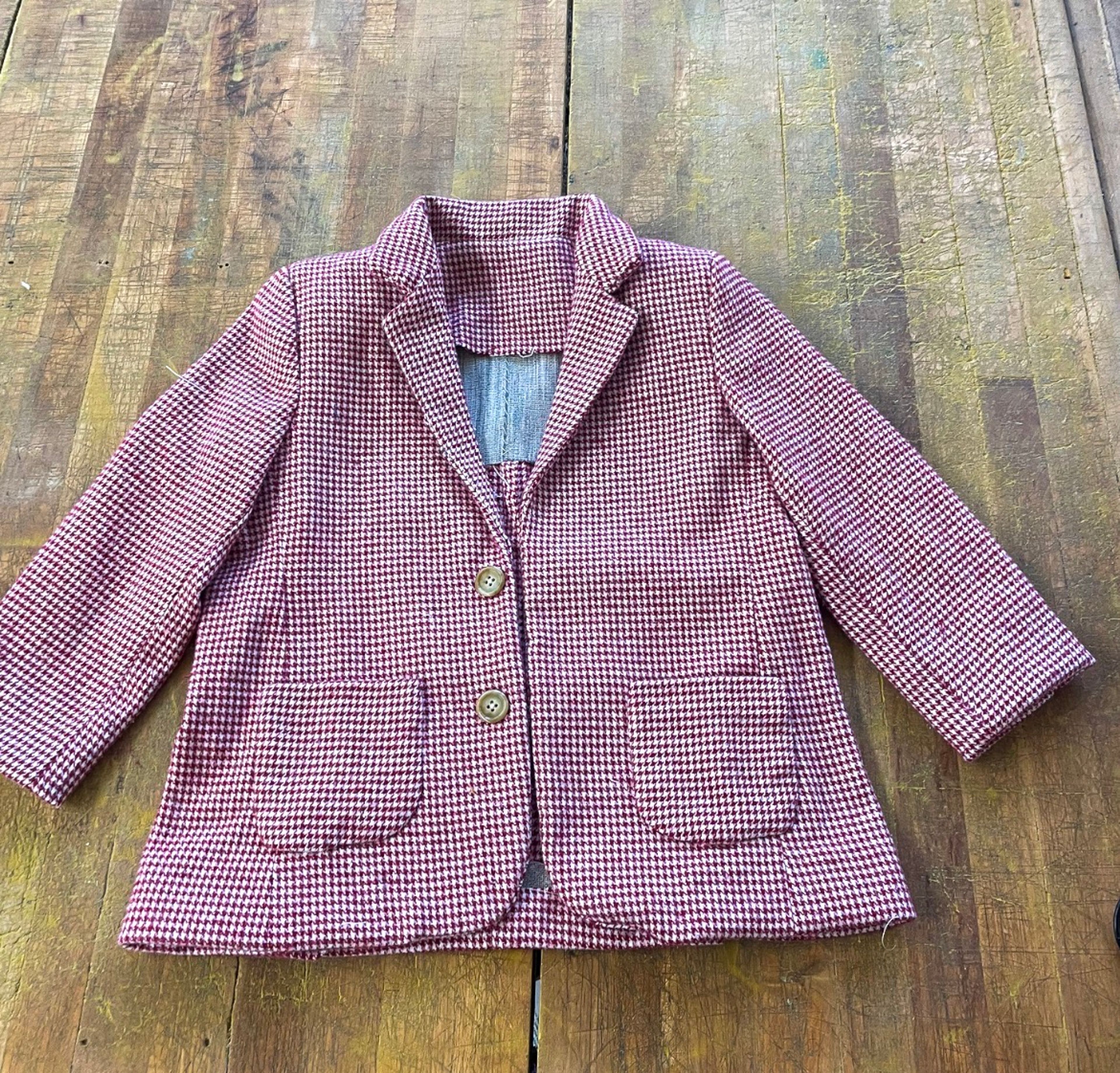 Child's Blazer: Custom child's blazer in red houndstooth