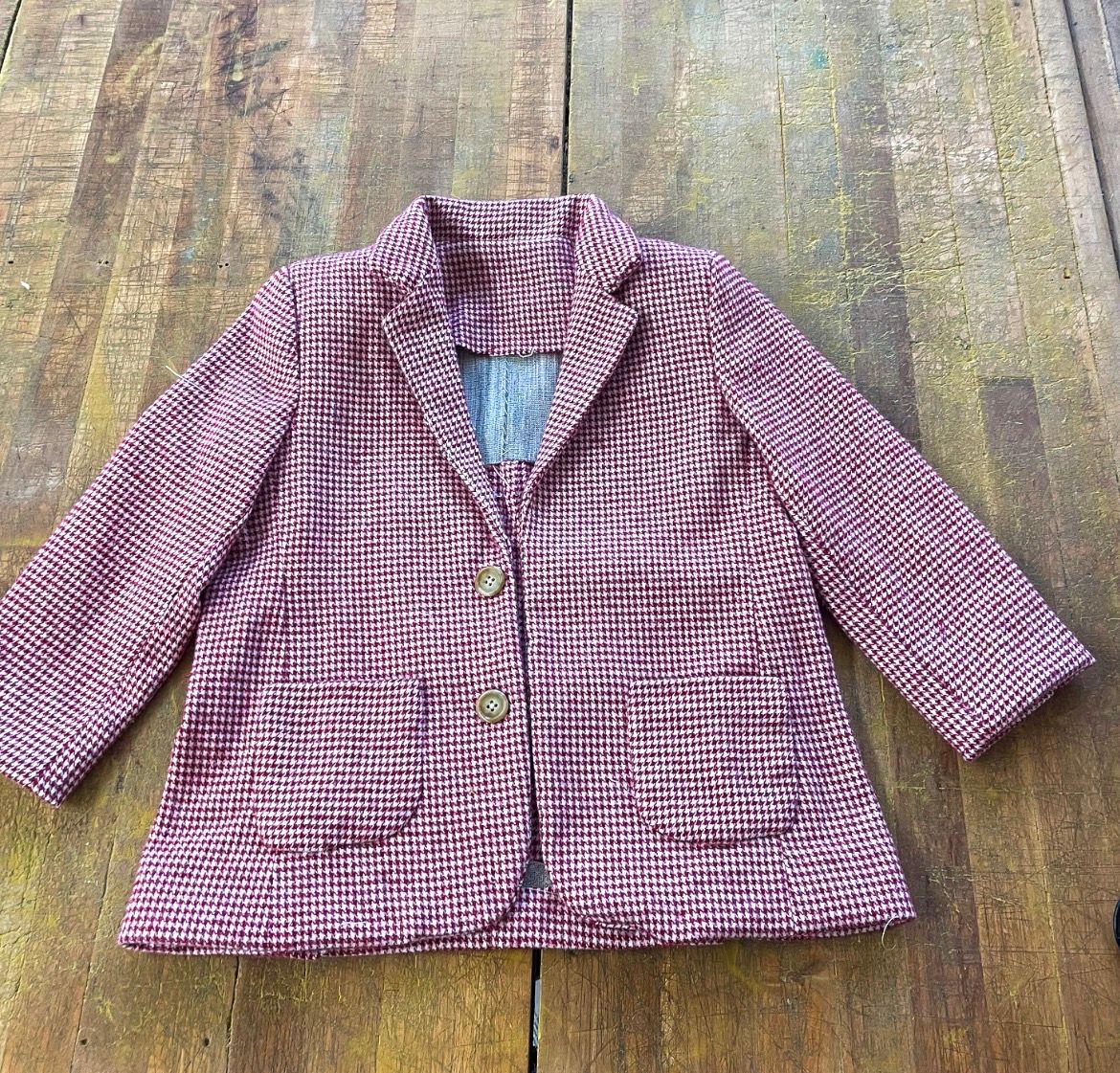 Child's Blazer: Custom child's blazer in red houndstooth