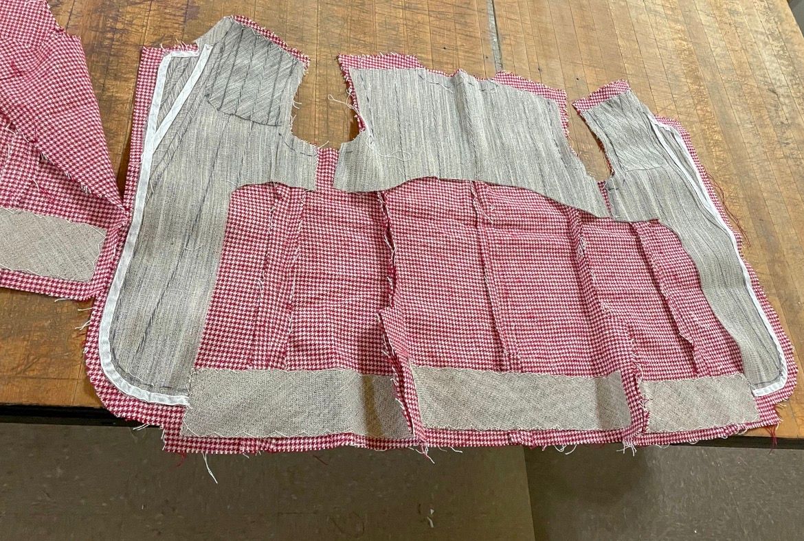 Child's Blazer: The same blazer in progress, pieces cut and interfaced
