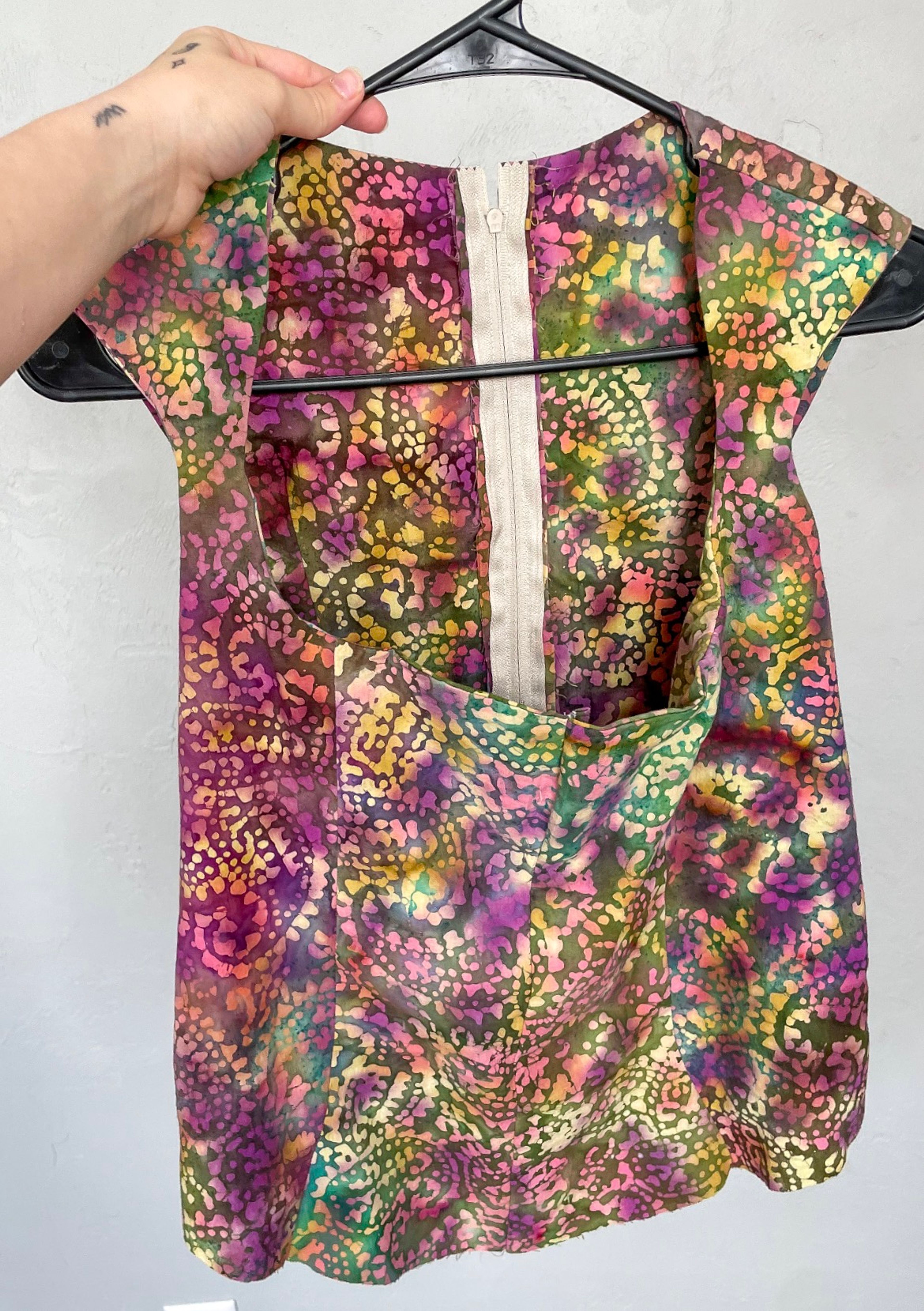 Batik Top: Custom batik top, zipper detail