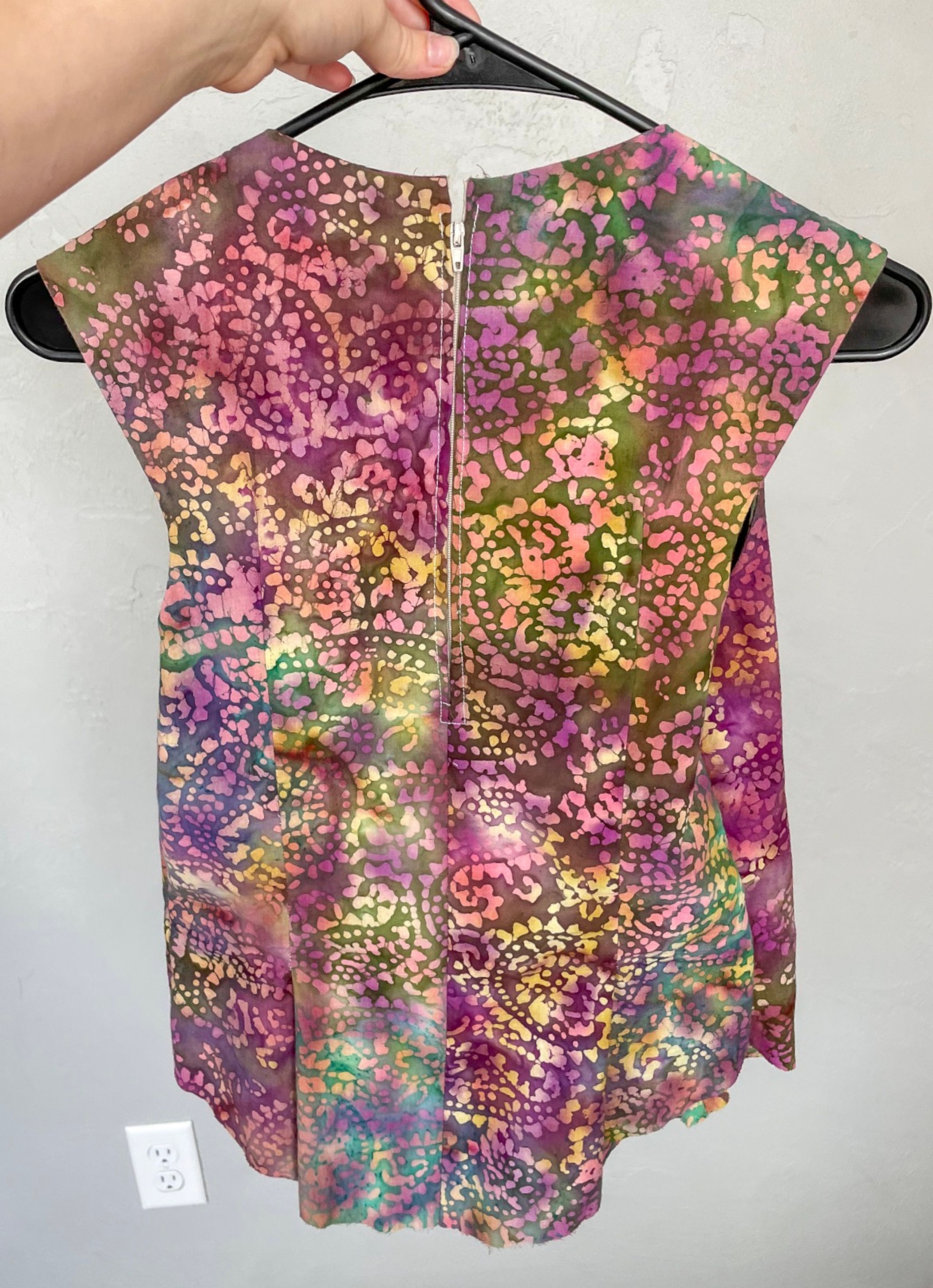 Batik Top: Custom batik top, zipper set into the back