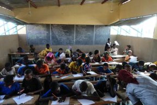 Children intent on their drawings
