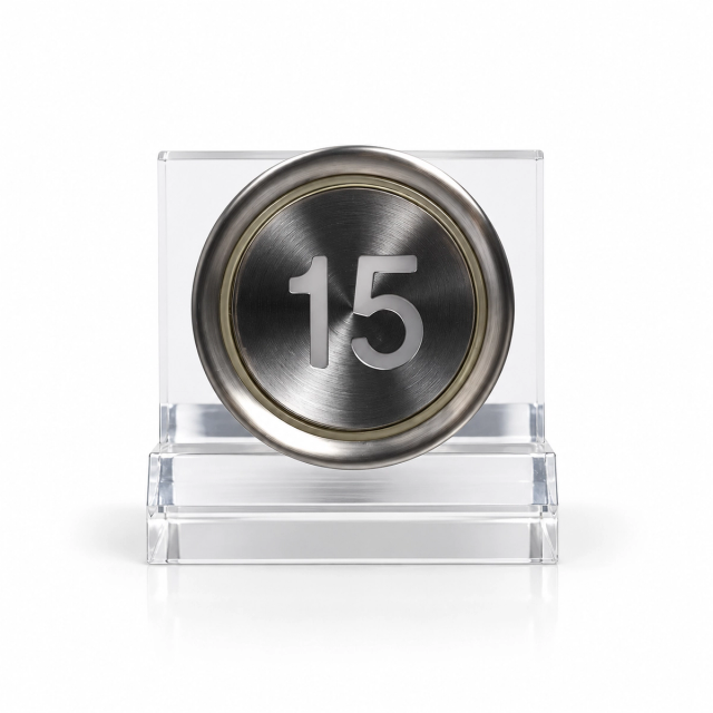 Concave Round Elevator Button front view