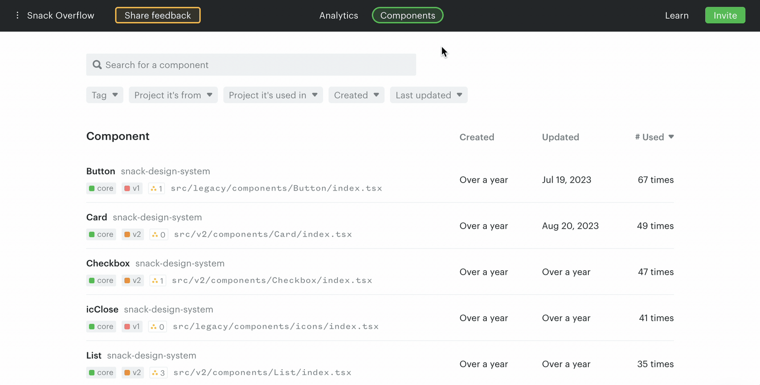 Announcing Omlet — component analytics for developers and design system