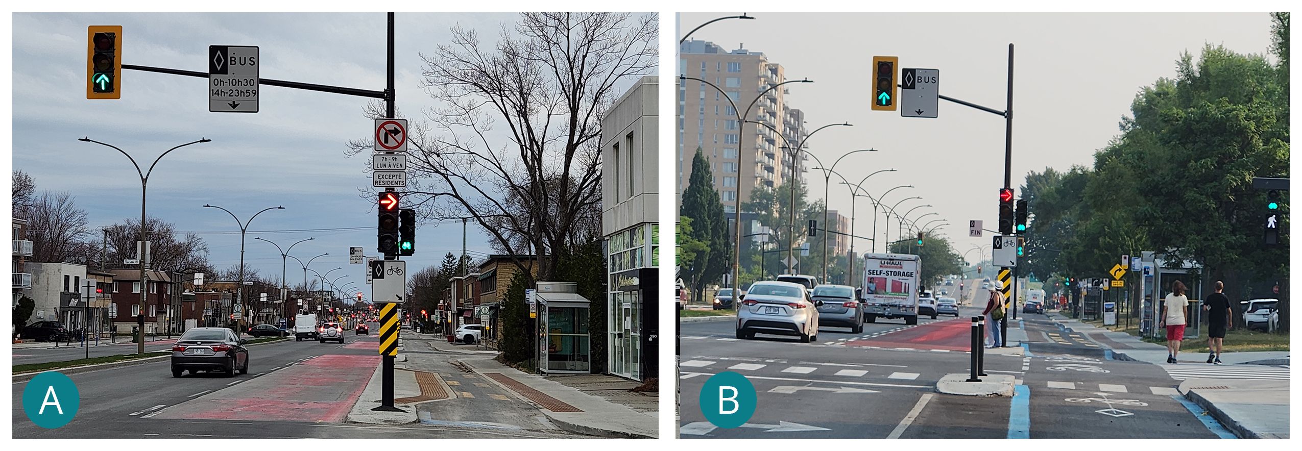 Two pictures of boulevard Henri-Bourassa.