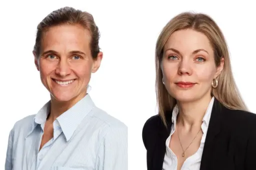 Ida Flaatten (til venstre) og Maria Østli, advokater i Finansforbundet.