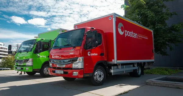 Posten har innført blant annet el-lastebilder i arbeidet med å redusere sitt klimaavtrykk. Foto: Posten 