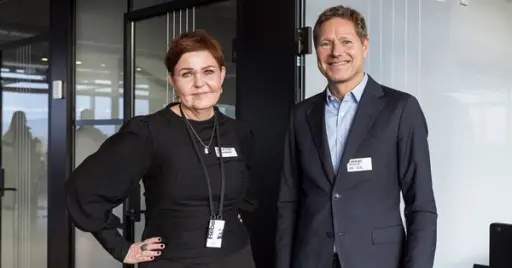 SAMLET OM FELLES UTFORDRINGER: Annita Fjuk i DigitalNorway og Sveinung Skule i Direktoratet for høyere utdanning og kompetanse (HK-dir).