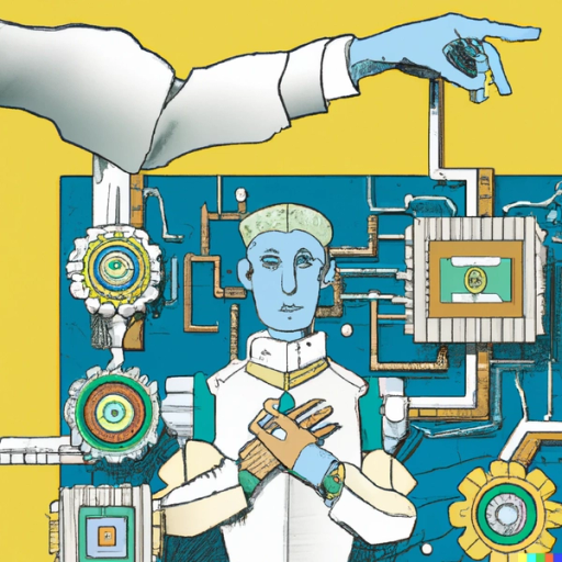 ETISK BRUK AV KI: Her har vi fått den kunstige intelligensen DALL-E 2 til å illustrere «etisk bruk av maskinlæring på arbeidsplassen. Foto: DALL-E