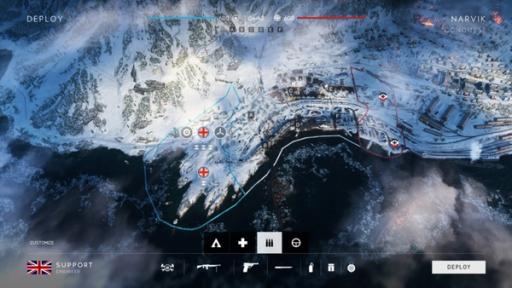 Skjermbilde fra «Battlefield V», der Narvik er gjenskapt ved hjelp av data fra Kartverket.