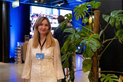 UAccelerate-deltaker Yulia Bulak selger luksusprodukter laget av fiskeskinn. (Foto: Dan Kopf Pedersen)