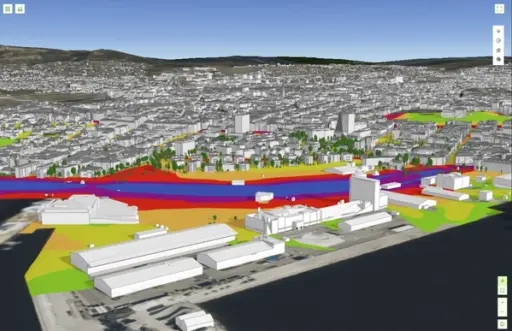 Den digitale tvillingen av Filipstadområdet i Oslo. (Foto: Asplan Viak)