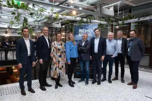 Til stede ved lanseringen: Fra venstre: Jonas Moræus (IFE), Morten Dalsmo (SINTEF Digital), Liv Dingsør (Digital Norway), Lena Nymo Helli (Norway Health Tech), Klas Pettersen (NORA), Kjell Reidar Mydske (Smart Innovation Norway), Arne Nerem Monsholm (ÅKP), Rune Volden (NTNU) og Eirik Andreassen (Digital Norway). Foto: Dan-Børge Pedersen