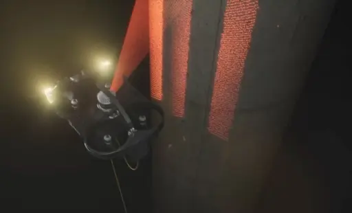 INSPECTION: The ScoutDI drone was specially developed for indoor inspection of objects like oil tanks, where it can tag the status of rust and cracks.