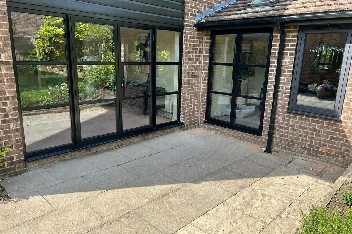 Stunning Window and Door Upgrade in Knutsford: Smooth Black and Crittall Aluminium Excellence