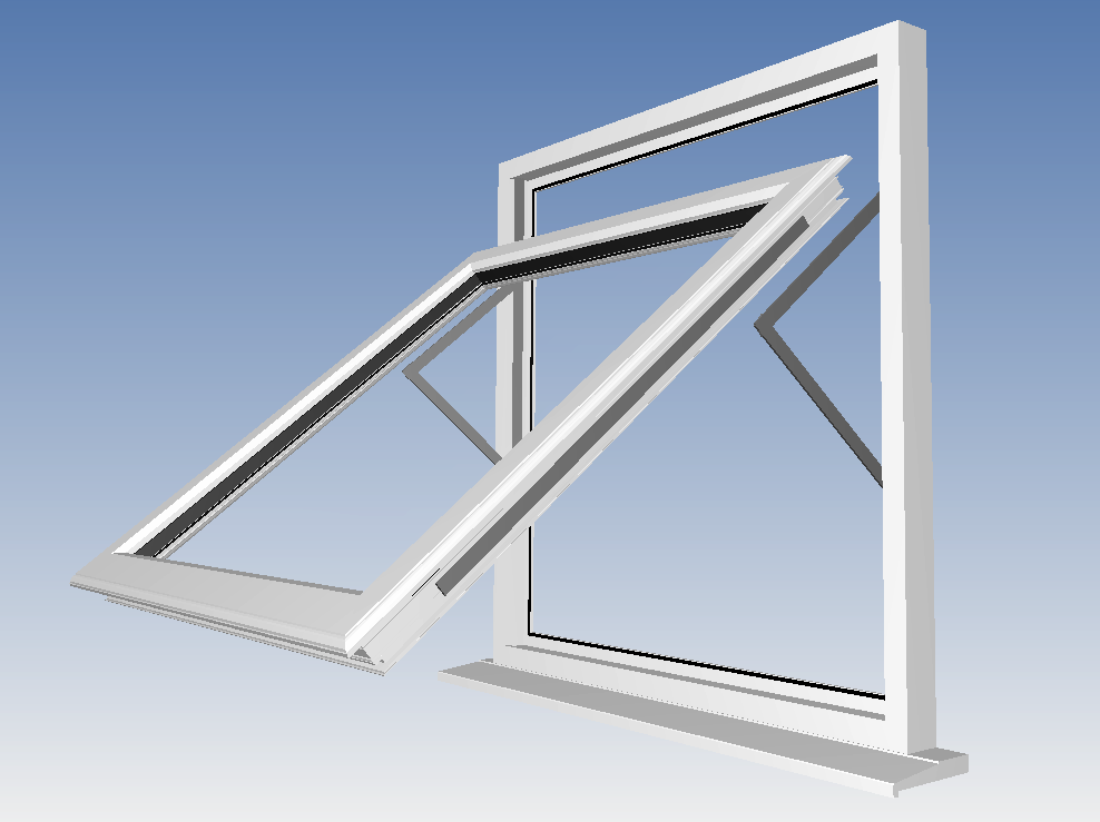 Rehau casement upvc push out white window 1000x1000