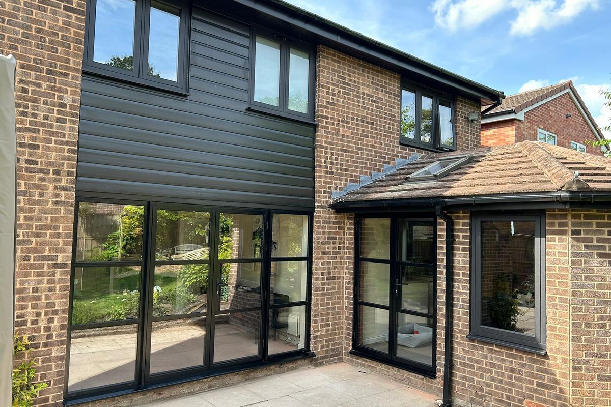 Stunning Window and Door Upgrade in Knutsford: Smooth Black and Crittall Aluminium Excellence