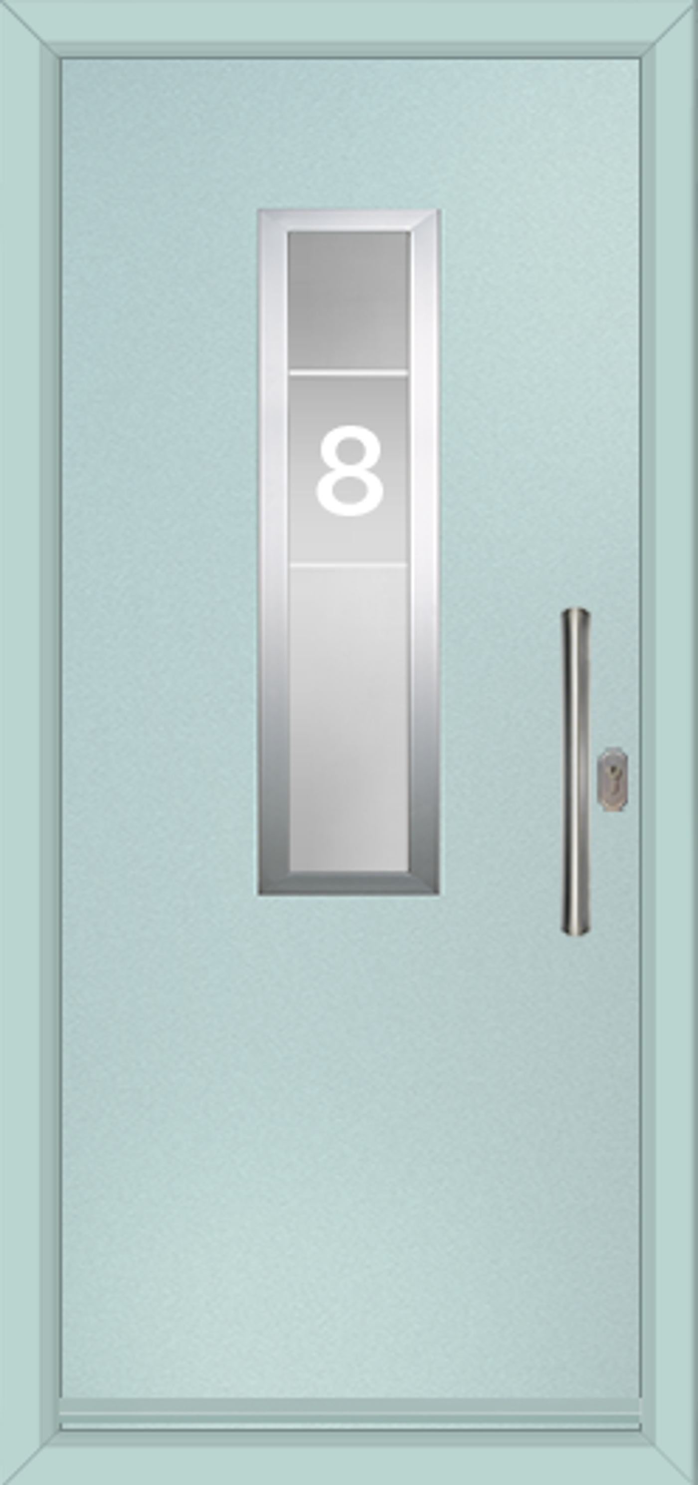 Virtuoso Sky Blue Delio Z3 composite door with pull handle