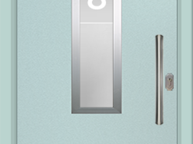 Virtuoso Sky Blue Delio Z3 composite door with pull handle