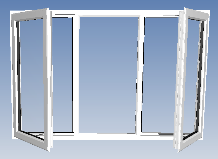 Rehau casement upvc white window 1800x1200
