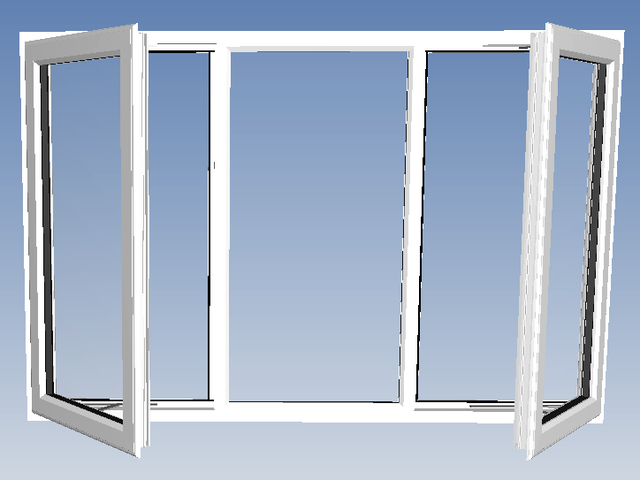 Rehau casement upvc white window 1800x1200