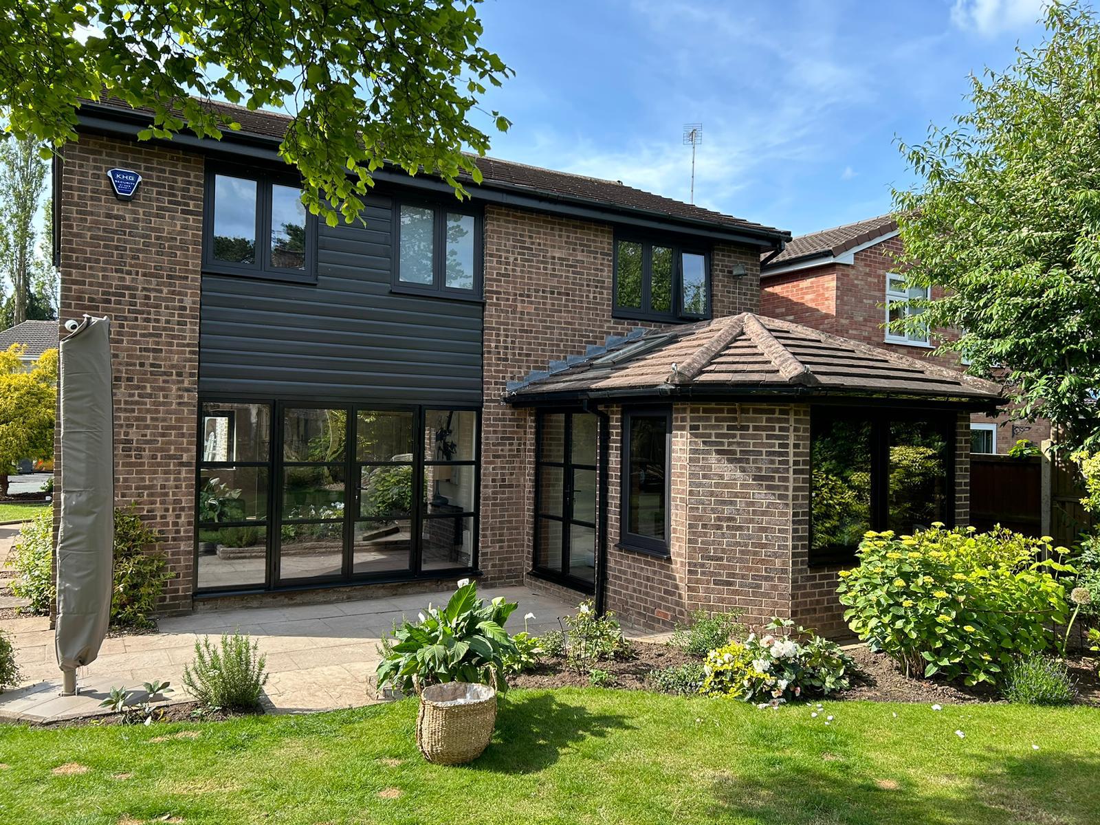 Stunning Window and Door Upgrade in Knutsford: Smooth Black and Crittall Aluminium Excellence