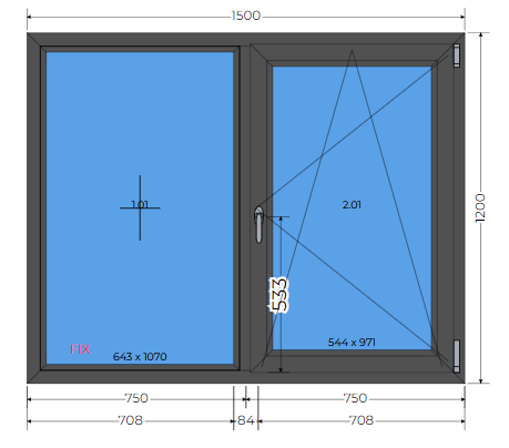 Tilt&turn anthracite triple glazing 40mm window