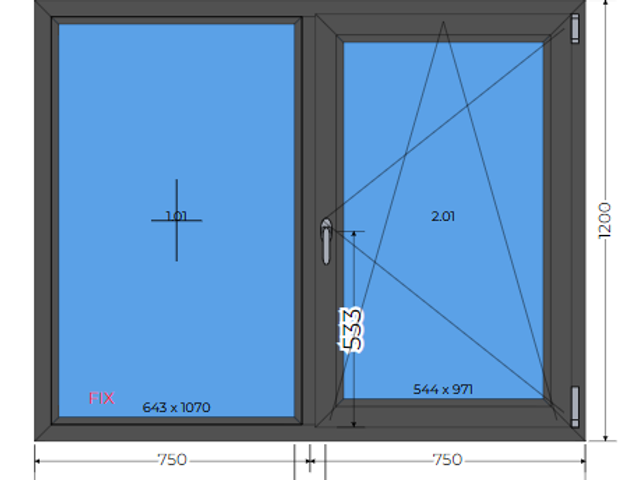 Tilt&turn anthracite triple glazing 40mm window