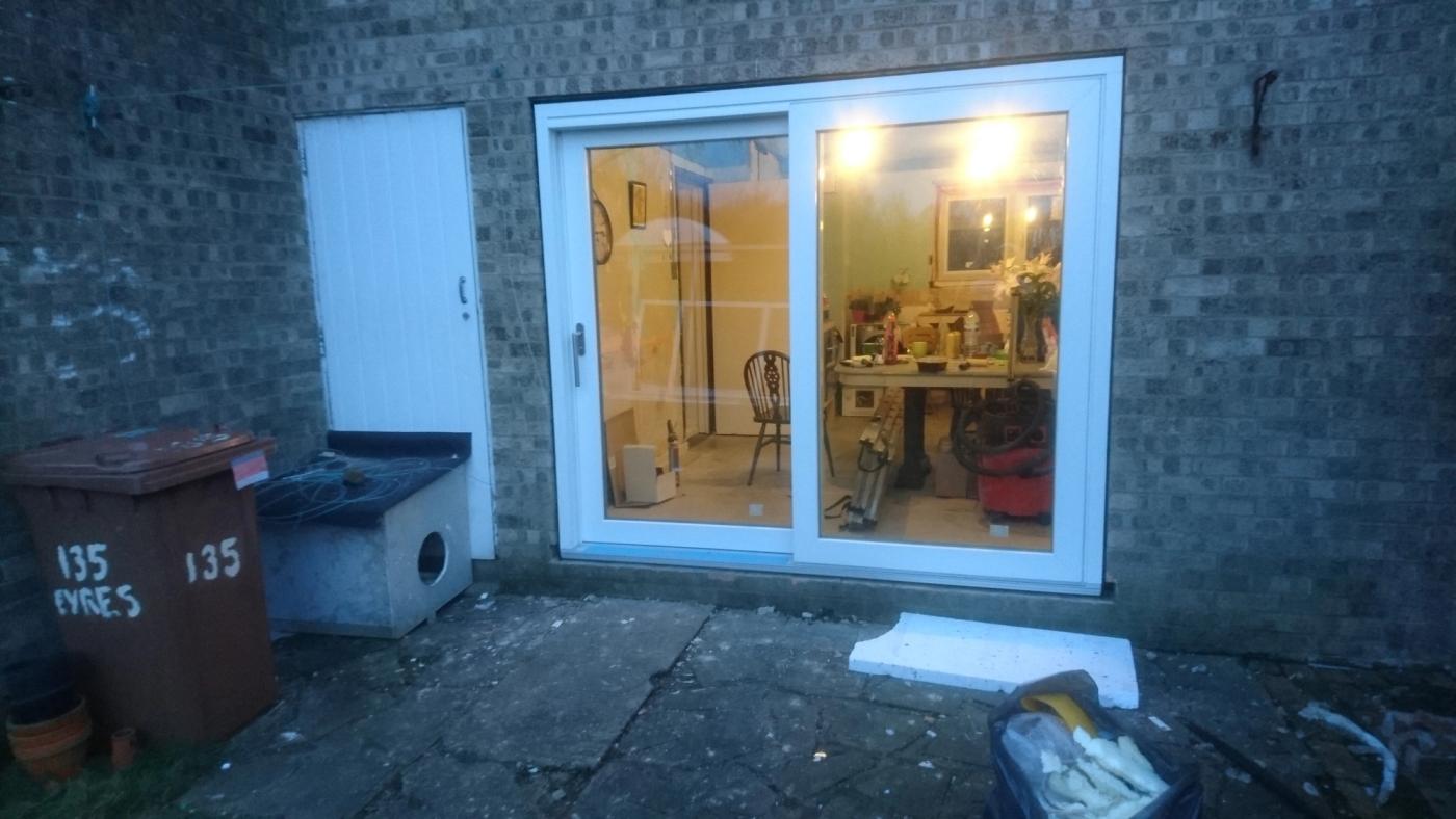 White tilt and slide door triple glazed 2200x2100
