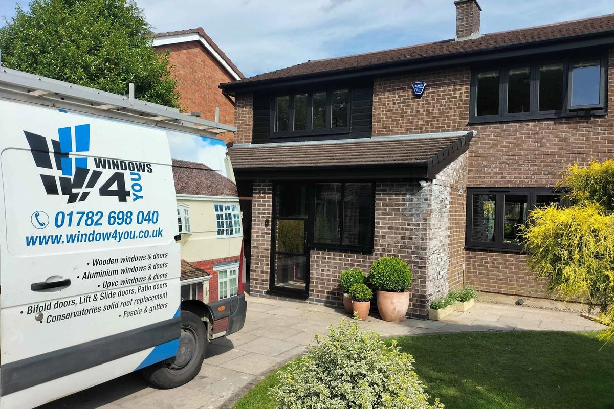 Stunning Window and Door Upgrade in Knutsford: Smooth Black and Crittall Aluminium Excellence