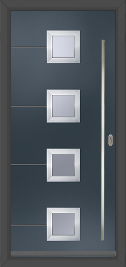 Virtuoso Anthracite grey Como composite door with the long pull bar