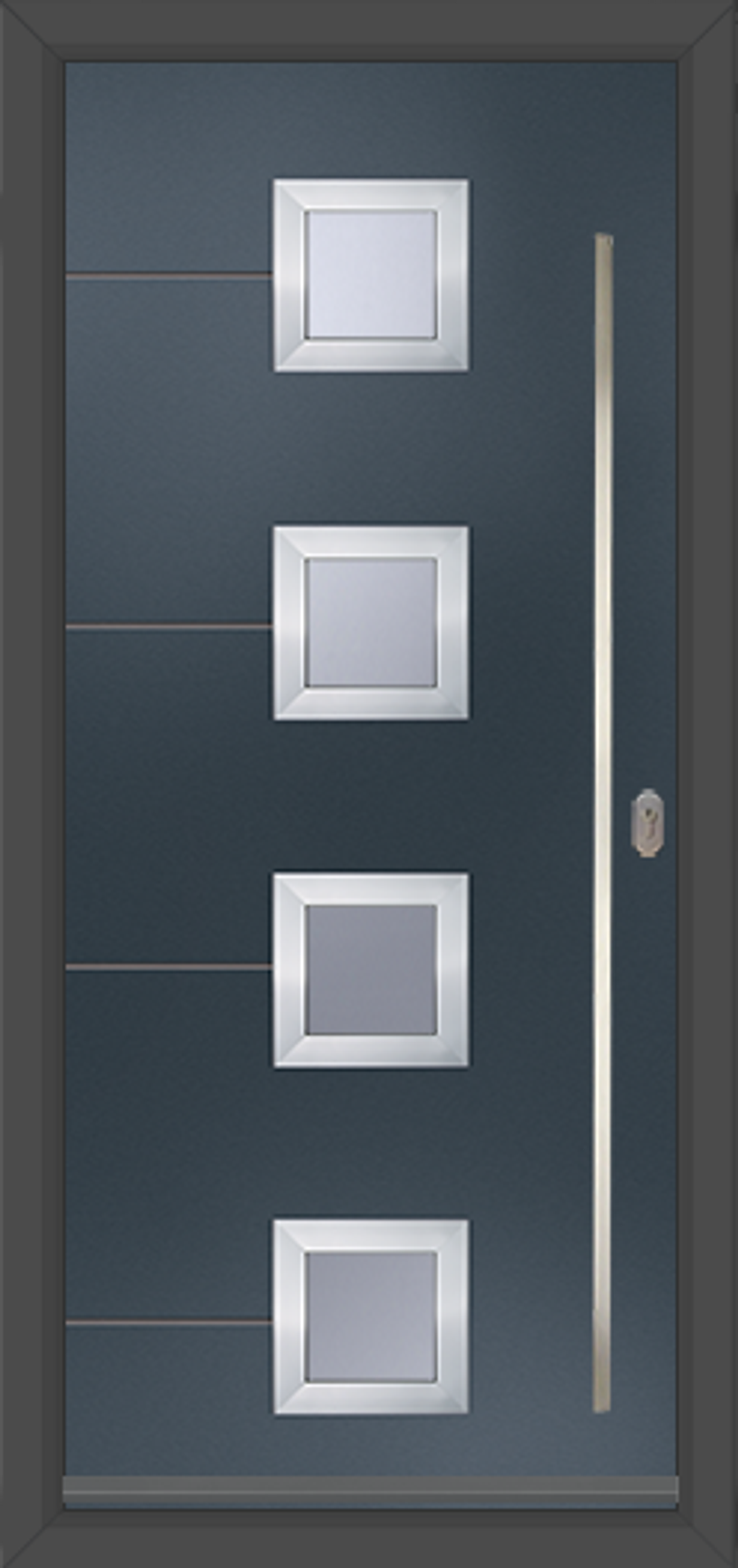 Virtuoso Anthracite grey Como composite door with the long pull bar
