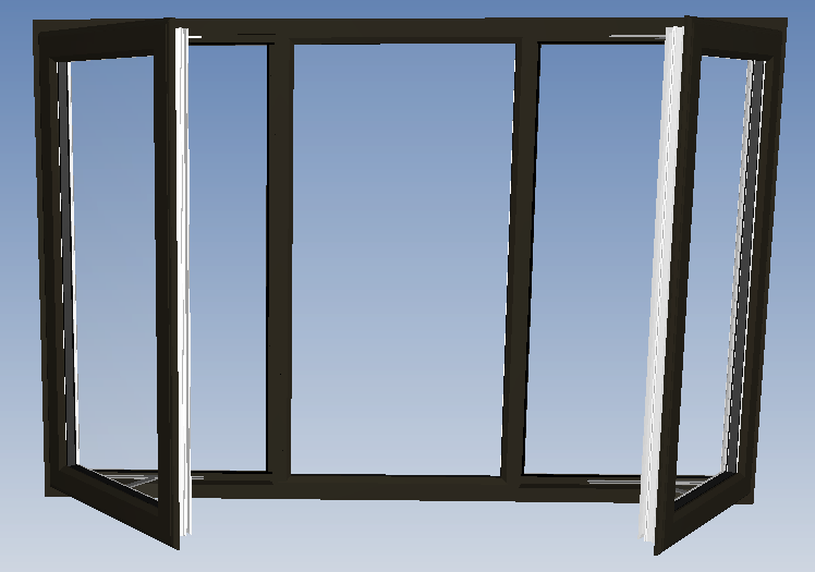 Rehau anthracite grey/white upvc window 1800x1200