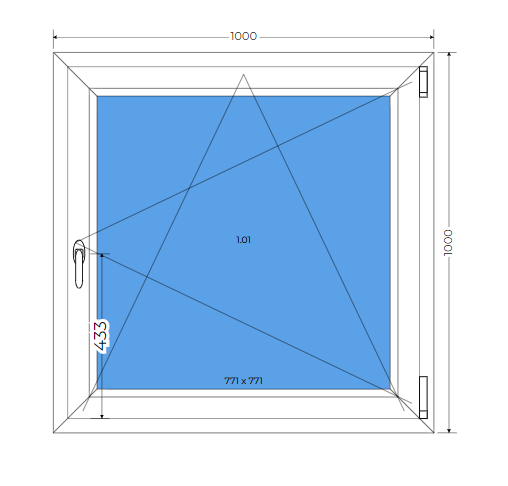 Tilt&turn white triple glazing 40mm window