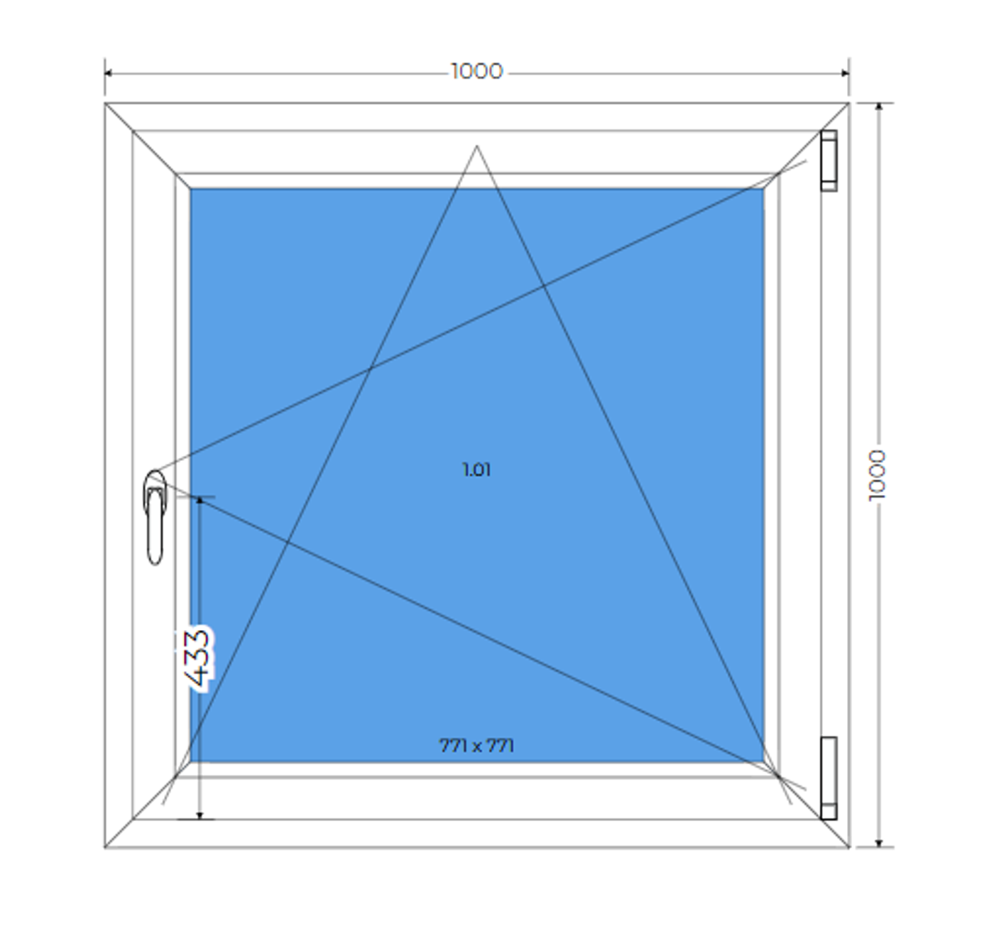 Tilt&turn white triple glazing 40mm window