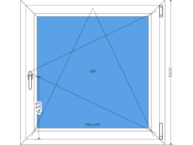 Tilt&turn white triple glazing 40mm window