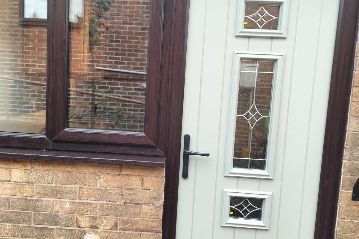 REHAU Rosewood Windows and Endurance Composite Doors Installation in Brown Edge