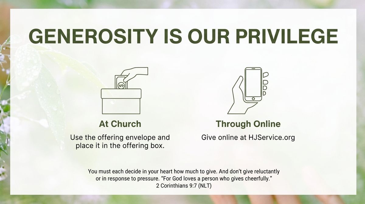 Generosity is Our Privilege