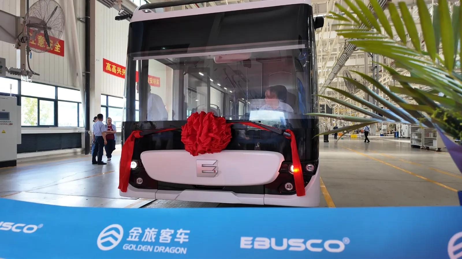 Golden Dragon builds first Ebusco carbon fiber electric bus for Europe