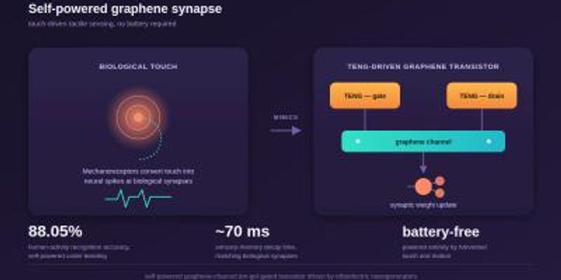 Self-powered graphene transistor mimics synapses for wearable sensors