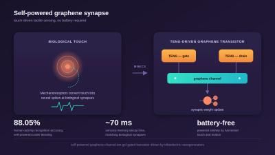 Self-powered graphene transistor mimics synapses for wearable sensors