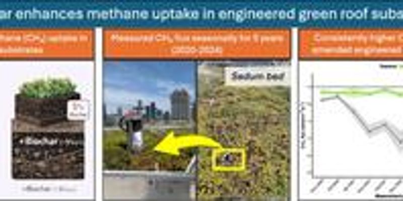Biochar turns green roofs into effective methane sinks