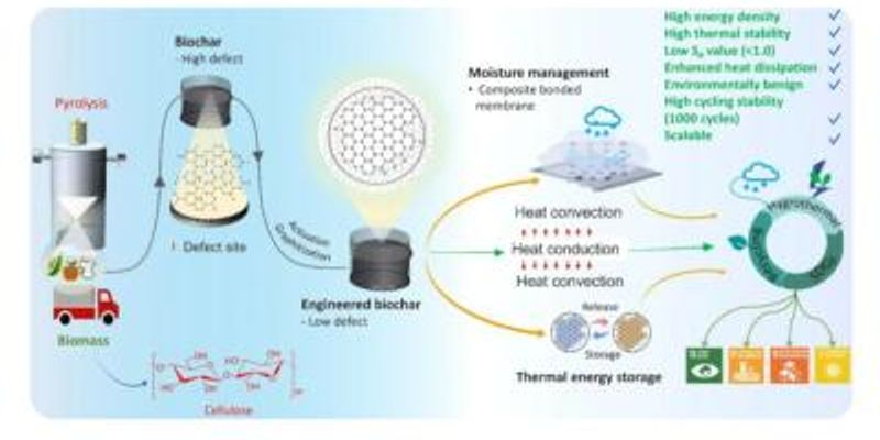 Graphene-enhanced biochar membrane improves thermal storage and moisture control